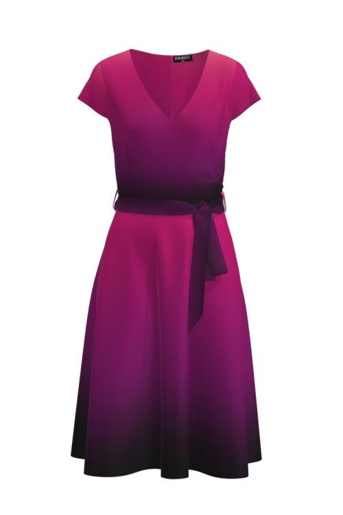 Rochie casual de vara cu maneca scurta si imprimeu in Degrade CMD967 - Img 2