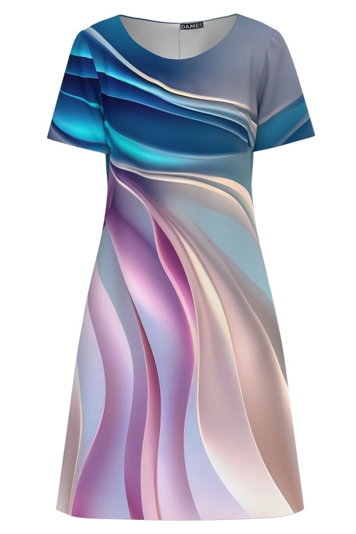 Rochie casual evazata imprimata multicolor - Img 2