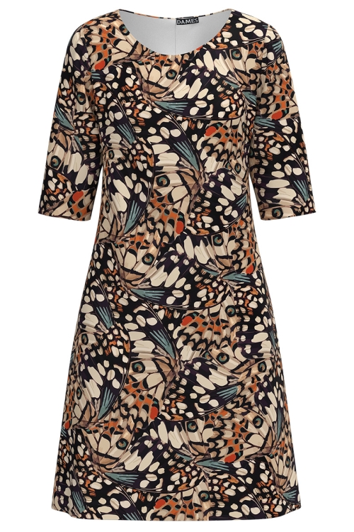 Rochie casual imprimata aripi de fluture