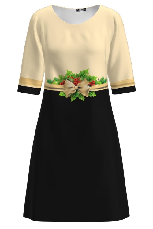 Rochie casual imprimata Christmas Flower CMD1631 - Img 2
