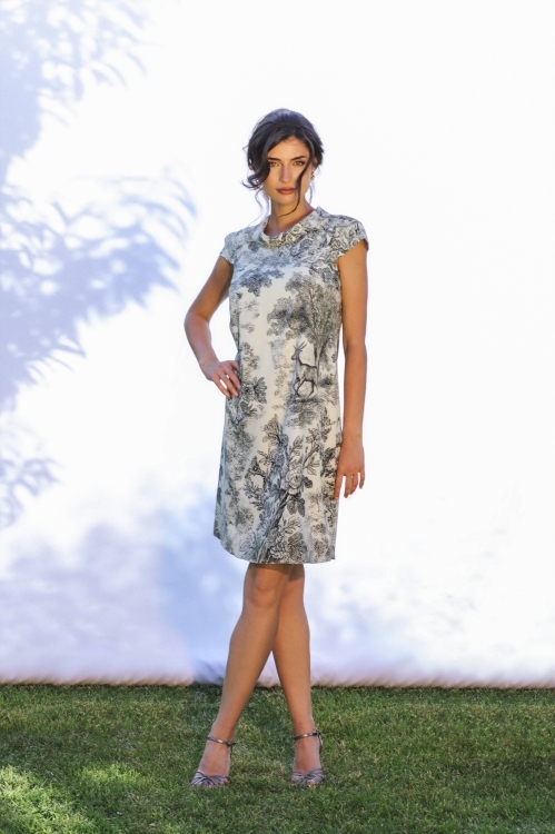 Rochie casual imprimata cu model artistic - Img 3