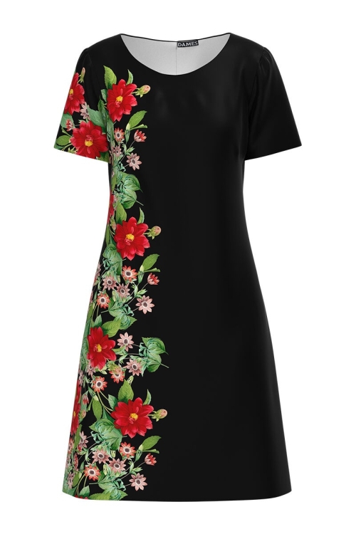 Rochie casual imprimata cu model floral CMD614 - Img 2