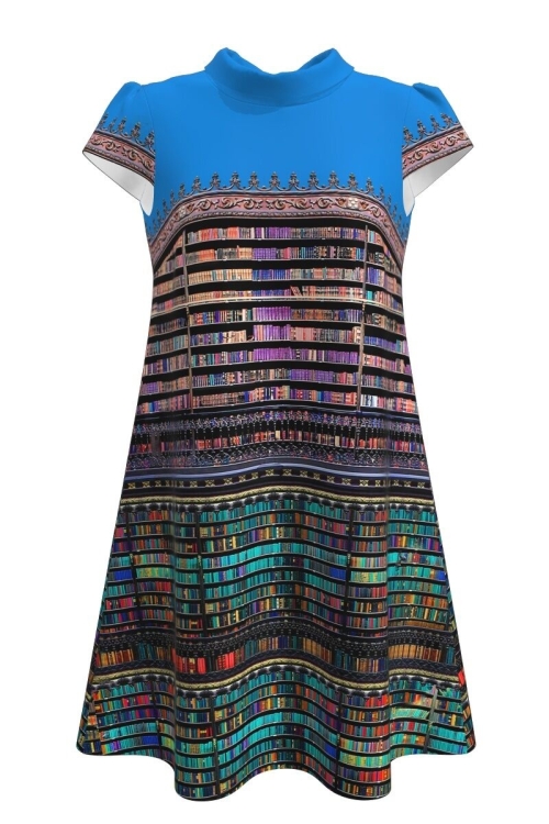 Rochie casual imprimata digital Carti CMD132 - Img 2