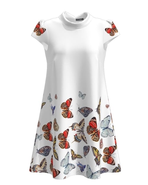 Rochie casual imprimata digital cu model Fluturi CMD892 - Img 1