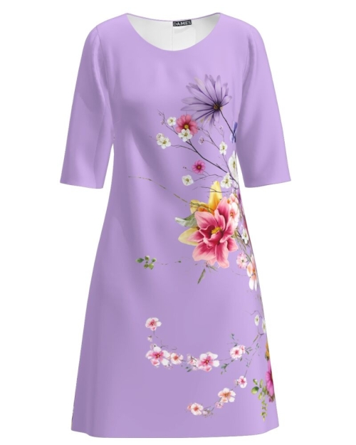 Rochie casual lila imprimata cu model Floral CMD2656 - Img 1