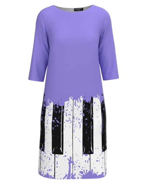 Rochie casual lila imprimata digital Piano CMD2035 - Img 1