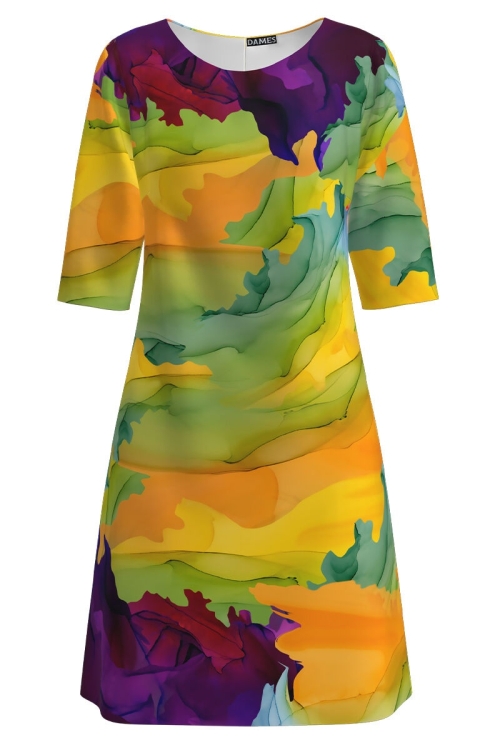 Rochie casual multicolora imprimata digital CMD1425 - Img 2