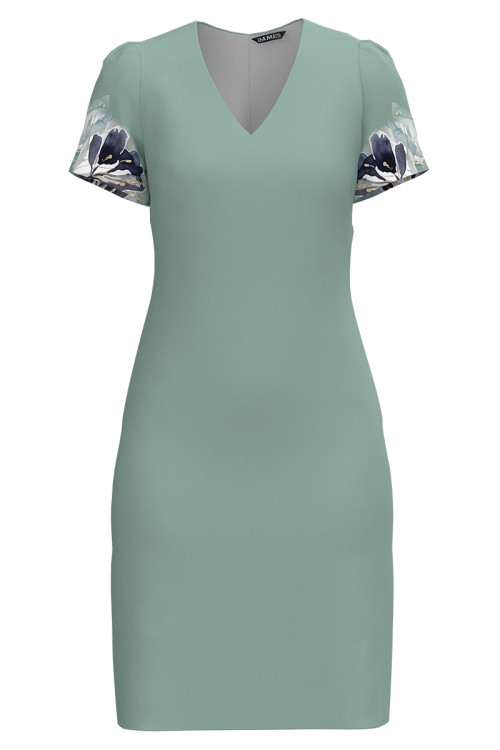 Rochie casual verde menta cu decolteu in V