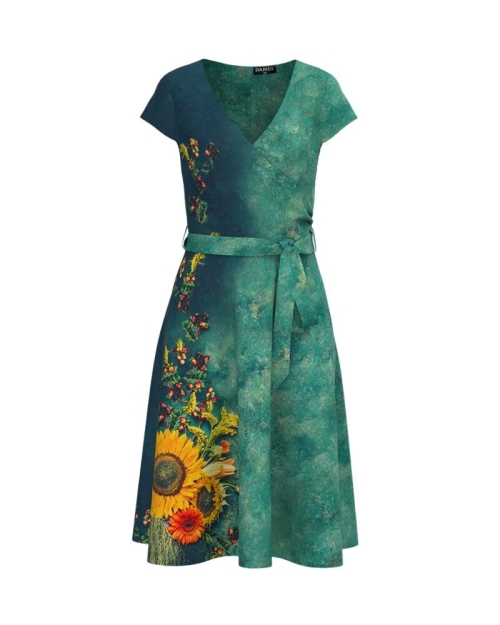 Rochie clos eleganta de vara imprimata Floarea soarelui CMD870 - Img 1