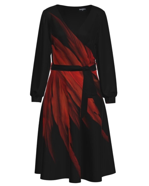 Rochie eleganta cu maneca lunga imprimata abstract CMD1606 - Img 1