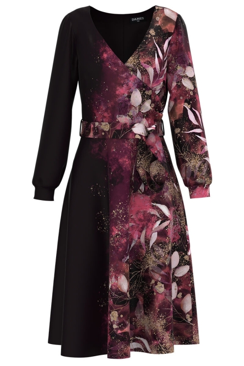 Rochie eleganta cu maneca lunga imprimata digital CMD1379 - Img 2