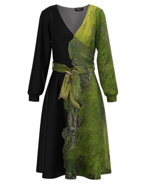 Rochie eleganta cu maneca lunga imprimata digital CMD716