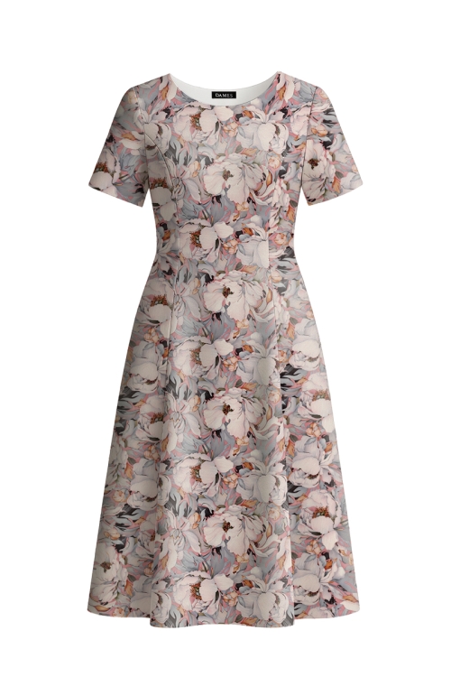 Rochie eleganta din crepe imprimata Soapta de Bujori