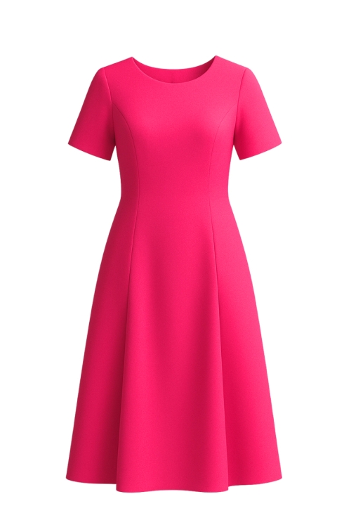 Rochie eleganta in clini cu buzunare fucsia