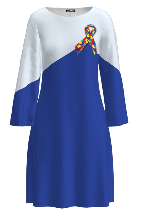 Rochie in doua culori imprimata Simbol CMD2501 - Img 2