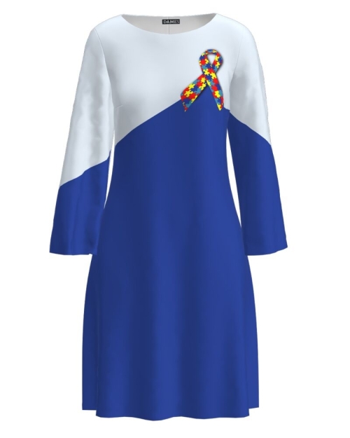 Rochie in doua culori imprimata Simbol CMD2501 - Img 1