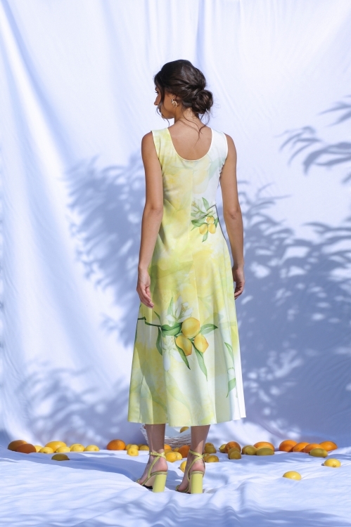 Rochie lunga casual de vara cu buzunare, imprimata Lamai CMD986 - Img 4