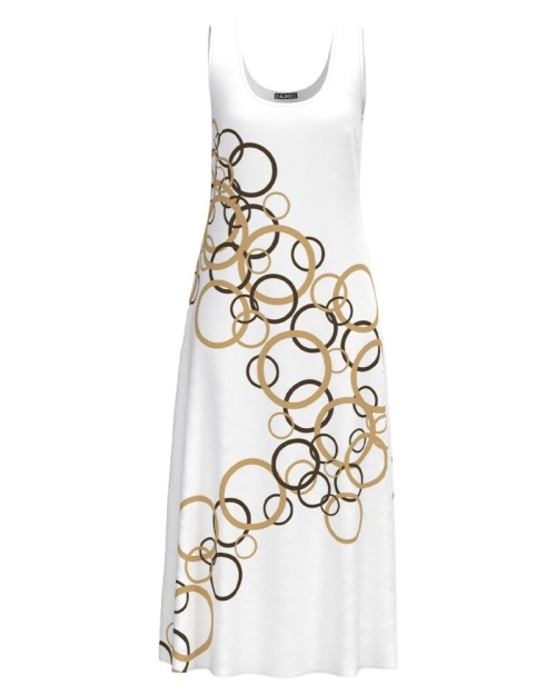 Rochie lunga casual de vara cu buzunare si model geometric CMD4081