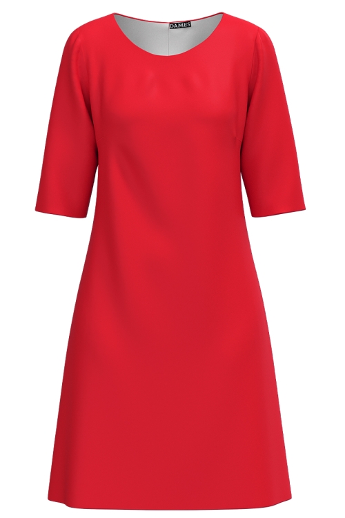 Rochie office rosu corai SS25