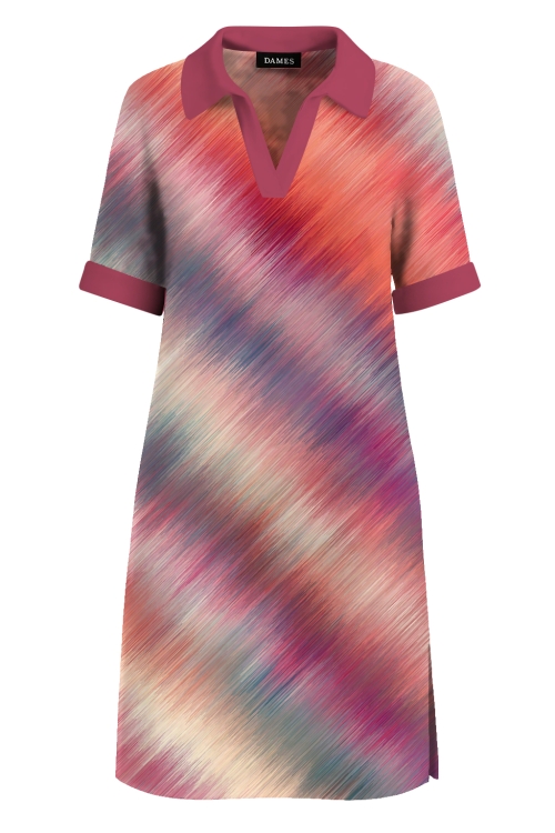 Rochie smart casual cu maneca scurta si imprimeu degrade