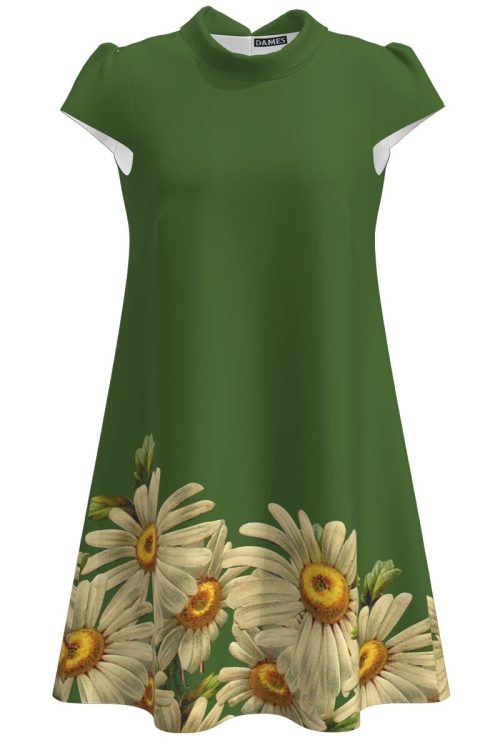 Rochie verde casual imprimata Margarete CMD2672 - Img 2