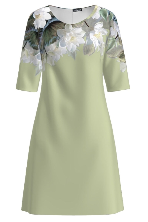 Rochie vernil casual imprimata cu model floral CMD2543 Stoc - Img 2