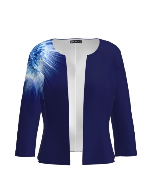 Sacou albastru cambrat imprimat digital CMD1235