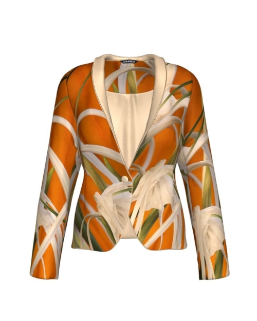 Sacou cambrat imprimat cu model floral CMD348