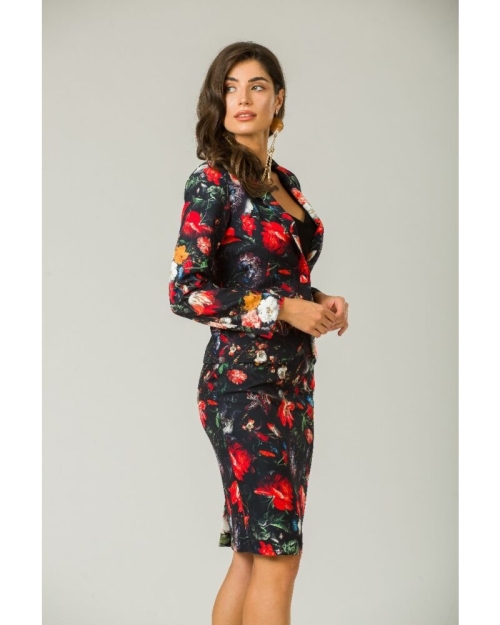 Sacou cambrat imprimat digital model floral A063 - Img 3