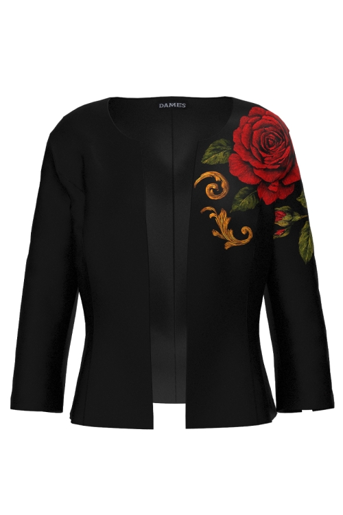 Sacou cambrat imprimat Noir Rose