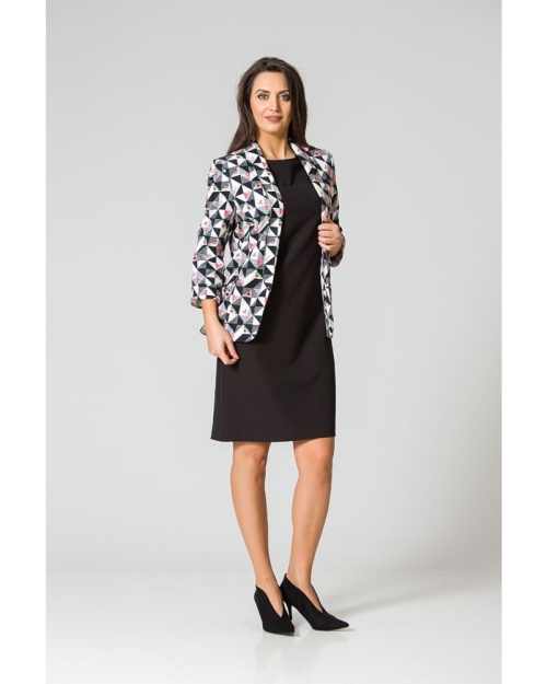 Sacou casual cu imprimeu geometric DP156 - Img 2