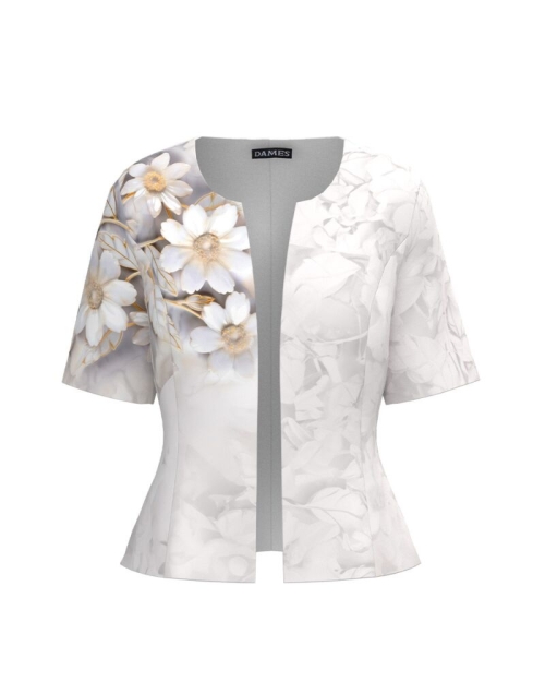 Sacou de vara cu maneca scurta imprimat cu model floral CMD4409