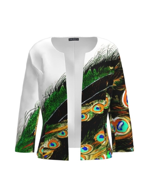 Sacou multicolor cambrat imprimat Paun CMD1214 - Img 1