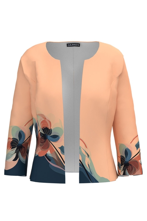 Sacou Peach Fuzz cambrat imprimat cu model floral CMD5034 - Img 2