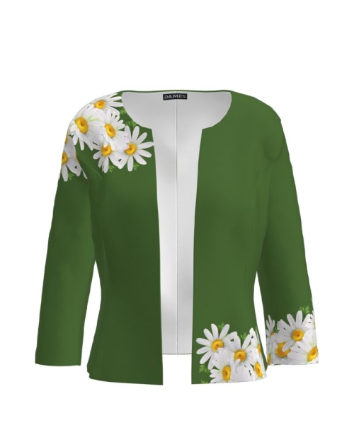 Sacou verde cambrat imprimat margarete CMD1251