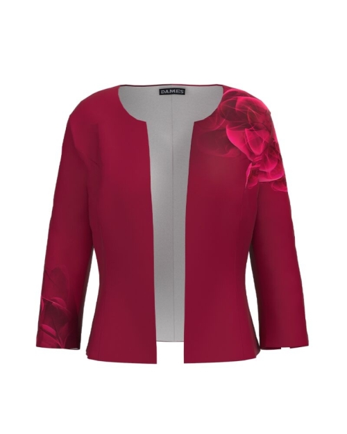 Sacou Viva Magenta cambrat imprimat cu model floral CMD3672 - Img 1