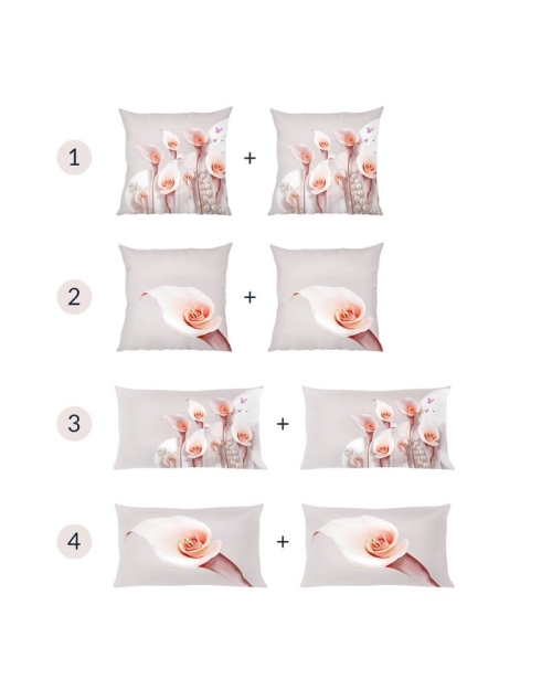 Set fete de perna decorative din catifea bej imprimate cu model Cale CMD1844 - Img 2