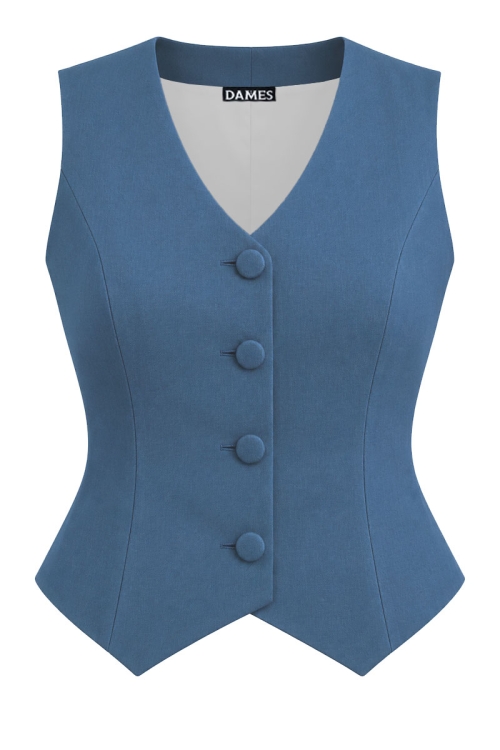 Vesta bleu eleganta cambrata