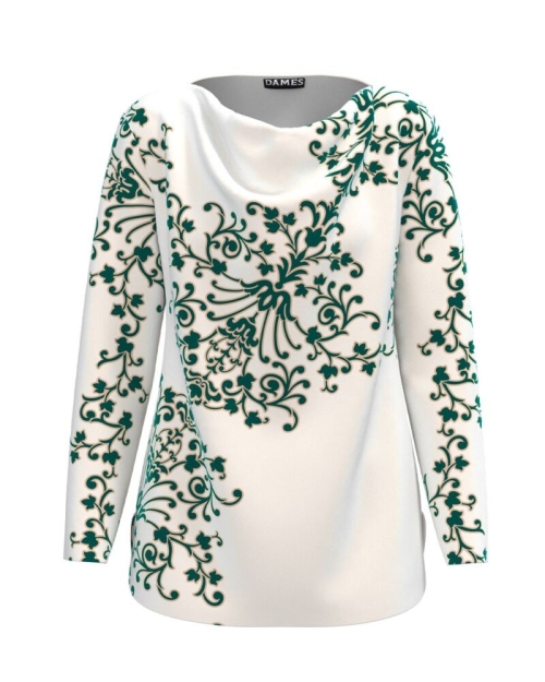 Bluza alba din catifea cu imprimeu floral AW24