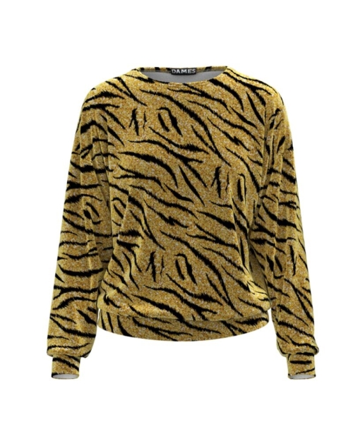 Bluza animal print tip hanorac din catifea CMD1381 - Img 1