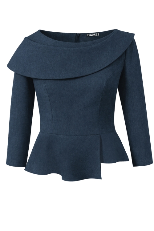 Bluza antracit asimetrica din stofa fina Valeria