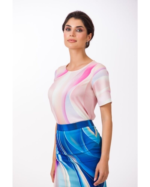 Bluza cu maneca scurta imprimata multicolor SS24 - Img 2