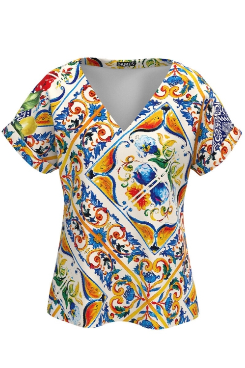 Bluza de vara cu maneca raglan imprimata multicolor CMD3101 - Img 2