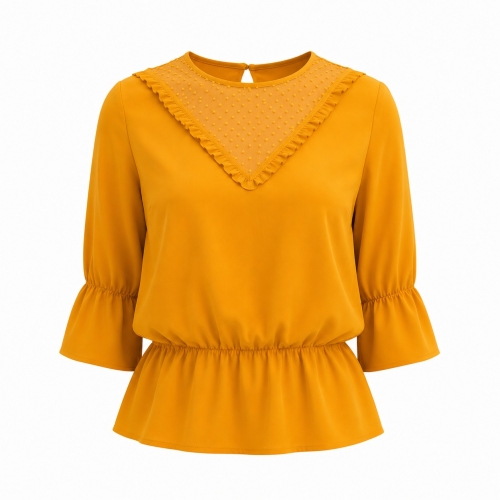 Bluza eleganta PREMIUM Topaz cu elastic si tulle DP002