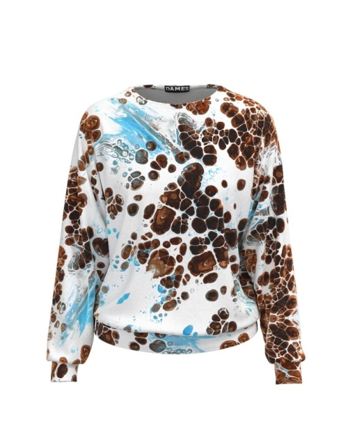 Bluza imprimata tip hanorac din catifea CMD479 - Img 1