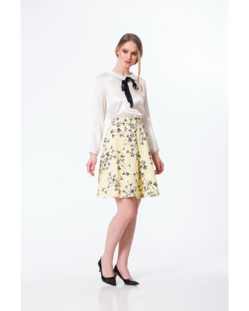 Bluza office alba din satin M1111A - Img 3