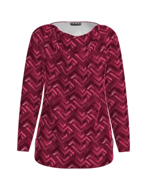 Bluza Viva Magenta din catifea cu imprimeu Grafic CMD3728