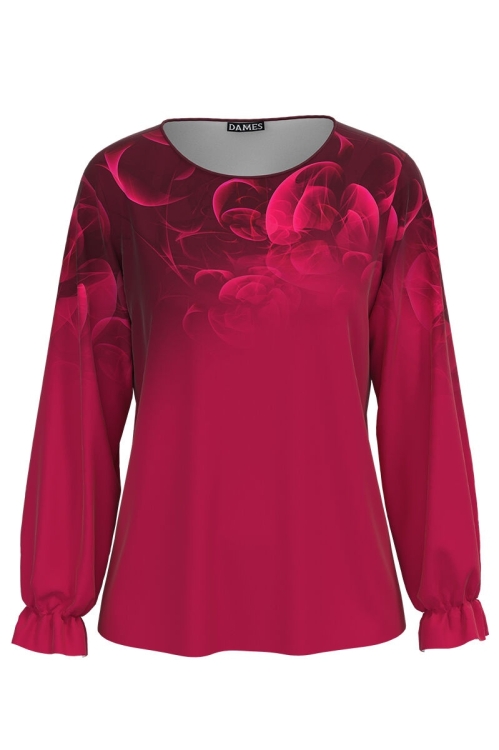 Bluza Viva Magenta imprimata cu model floral CMD3683