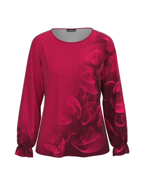 Bluza Viva Magenta imprimata cu model floral CMD3684 - Img 1