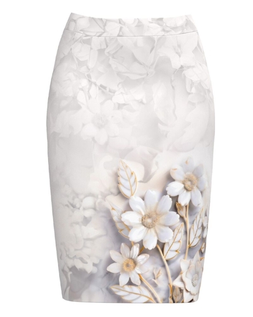 Fusta conica imprimata cu model floral CMD4410